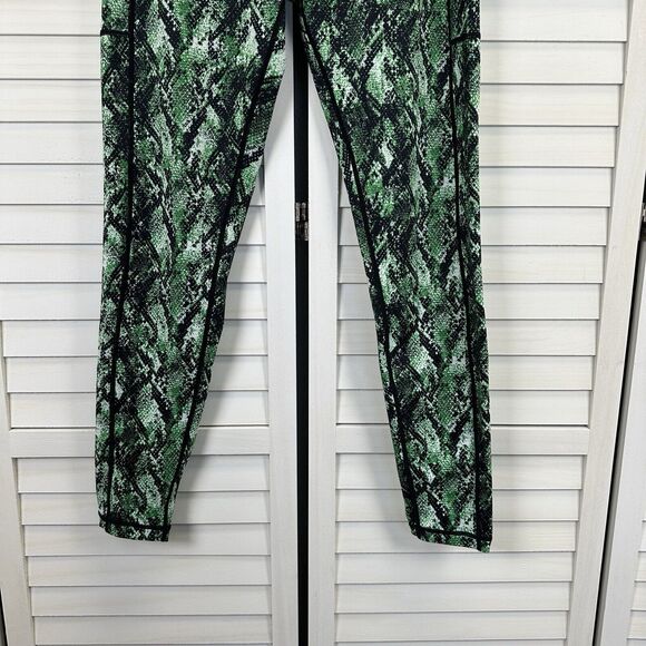 CVG Constantly Varied Gear Leggings Full Length Green Venom Snake Print Size L - Picture 4 of 9